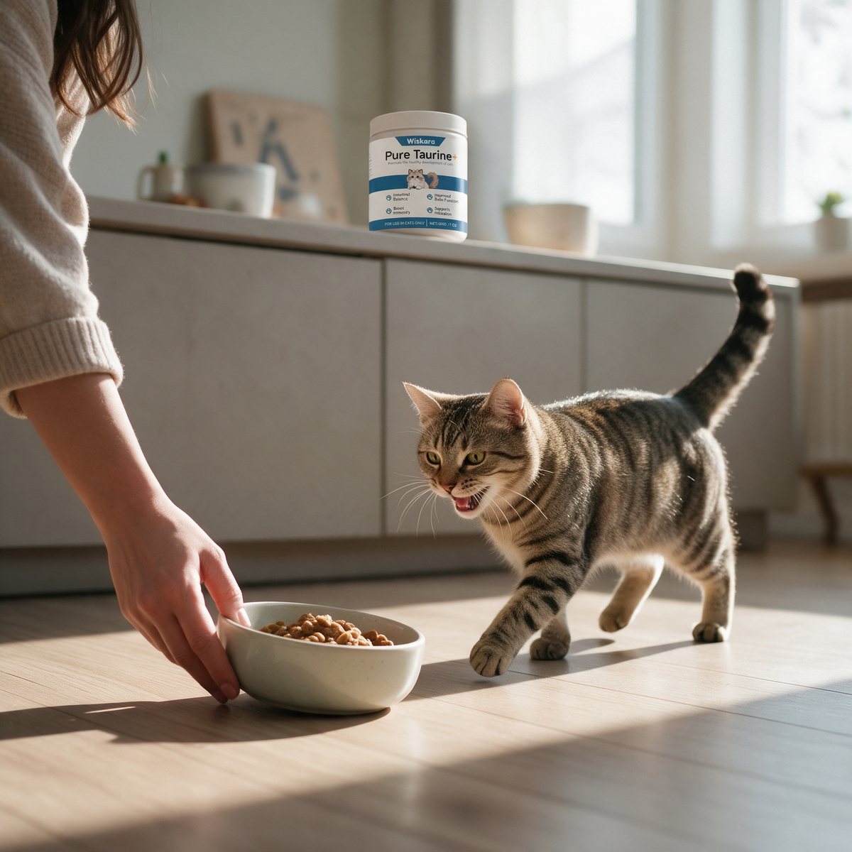 Daily feeding routine with Wiskara